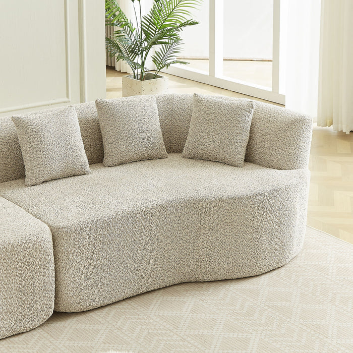Curved Sectional Sofa With 6 Pillows