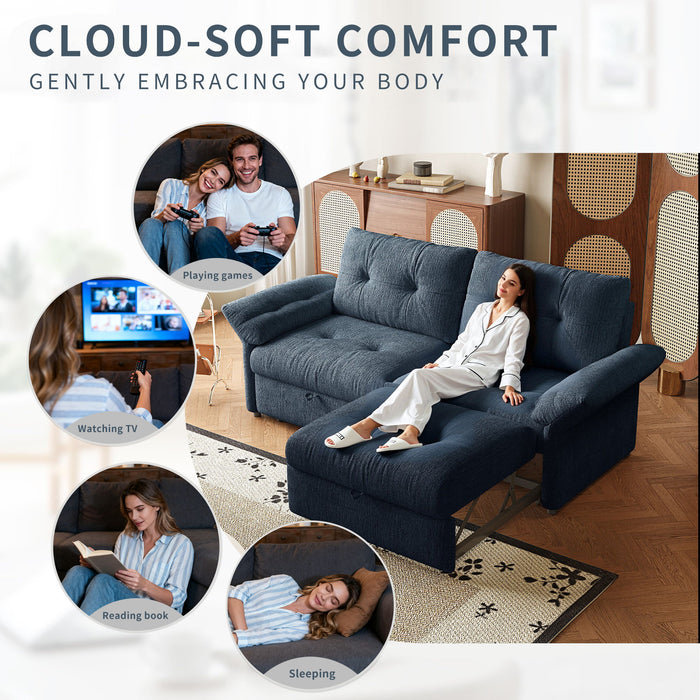 Sofa Bed, 2 In 1 Design For Living Rooms