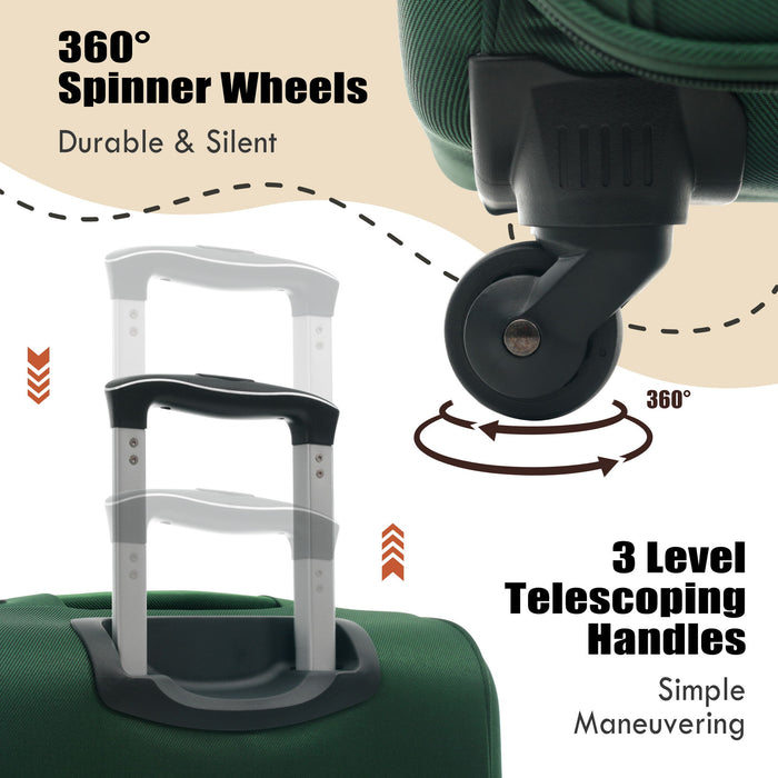 Softside Luggage Expandable Set With Duffel Bag Upright Spinner