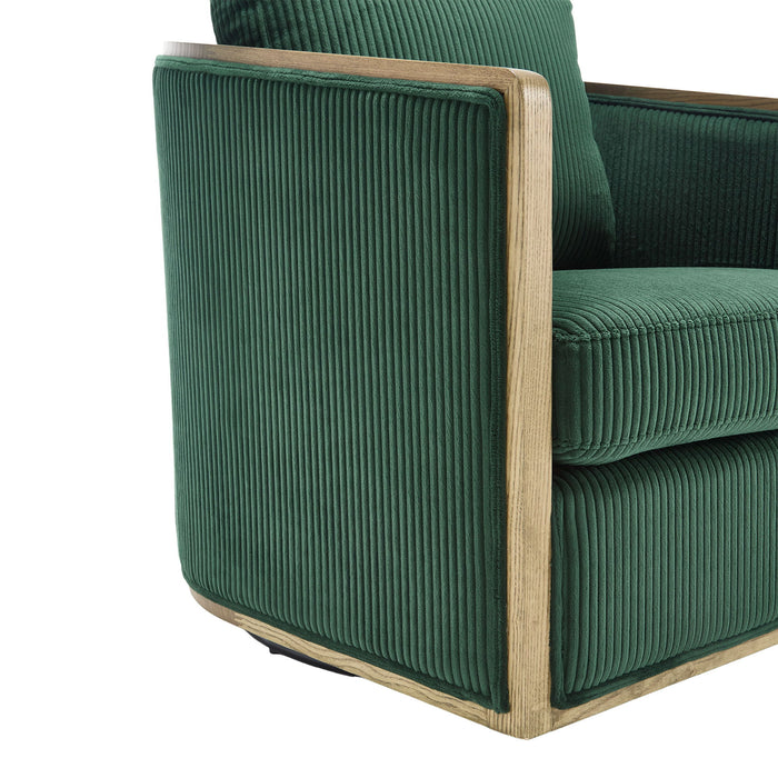Corduroy Barrel Chair, 360 Degree Swivel
