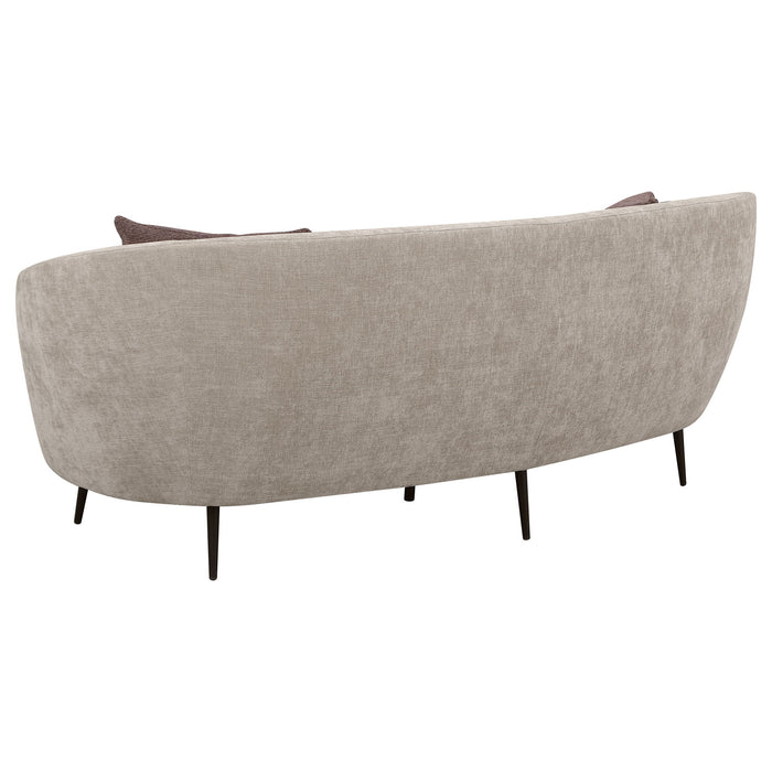 Aura - Upholstered Curved Sofa And Tapered Legs - Beige