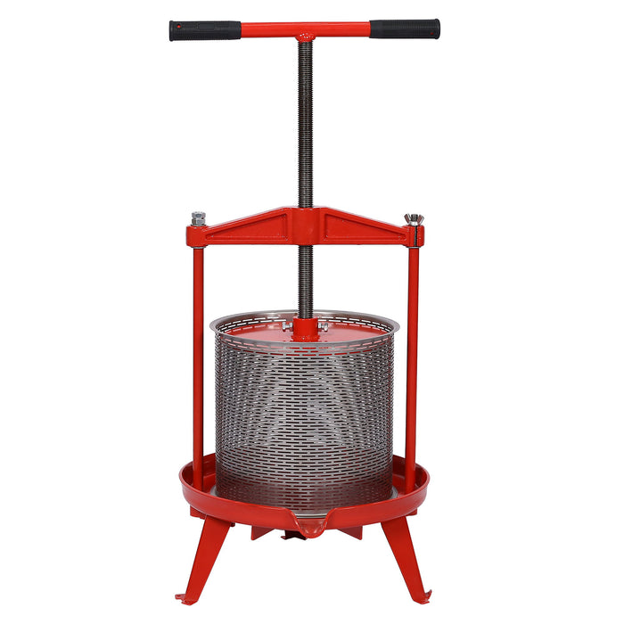 Fruit And Wine Press With T-Shaped Hand Shank, 3.69 Gallon / 14L - Red