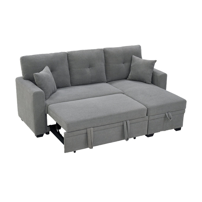 Sleeper Sectional With Pull Out Bed, Reversible Chaise