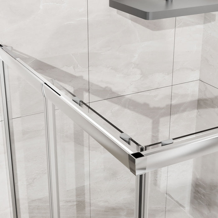 Square Corner Shower Enclosure, Adjustable Frame