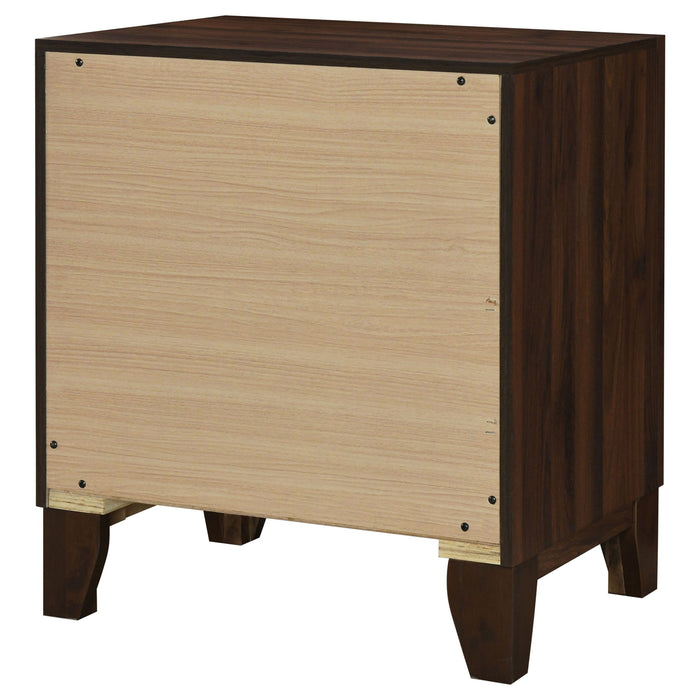 Anza - 2 Drawer Nightstand Bedside Table With Smooth Storage - Walnut