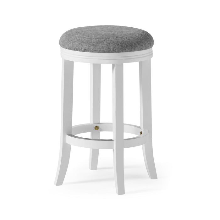 Backless Swivel Stool With Upholstered Seat