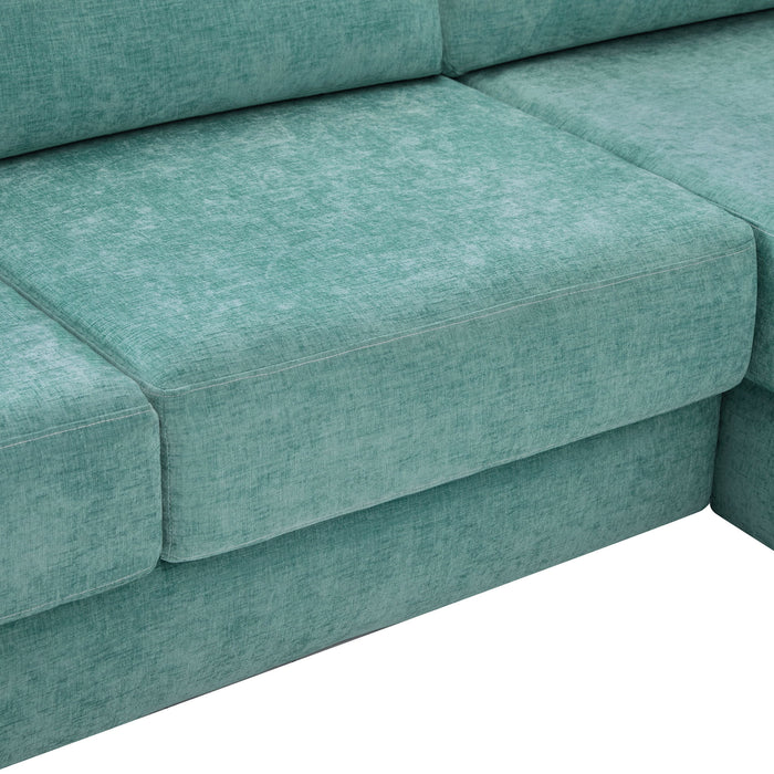L-Shaped Modular Sofa With Double Layer Cushion