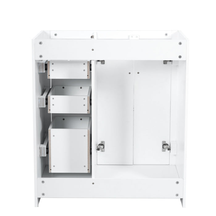 Retro Style Bathroom Vanity With 3 Drawers & Soft-Closing Doors