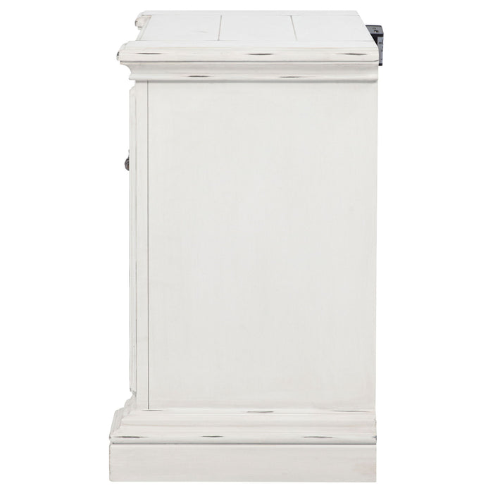 2 Drawer Nightstand With Dual USB Charging Ports - Vintage