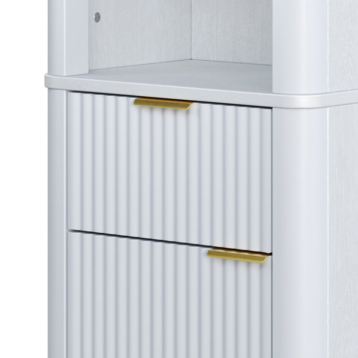 Tall Bathroom Storage Cabinet With Adjustable Shelves And 1 Drawer & Door