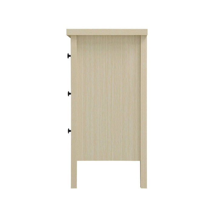 Rattan 2 Door 3 Drawer Cabinet, Suitable For Bedroom - Natural