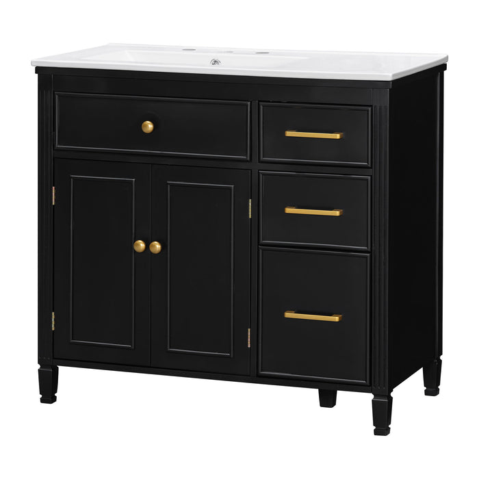 Bathroom Vanity With Sink Top, 3 Soft Closing Drawers