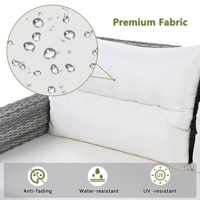 Outdoor Furniture Set Patio Rattan Furniture Set With Adjustable Table, Recliners With Extendable Side Tables And 2 Ottomans