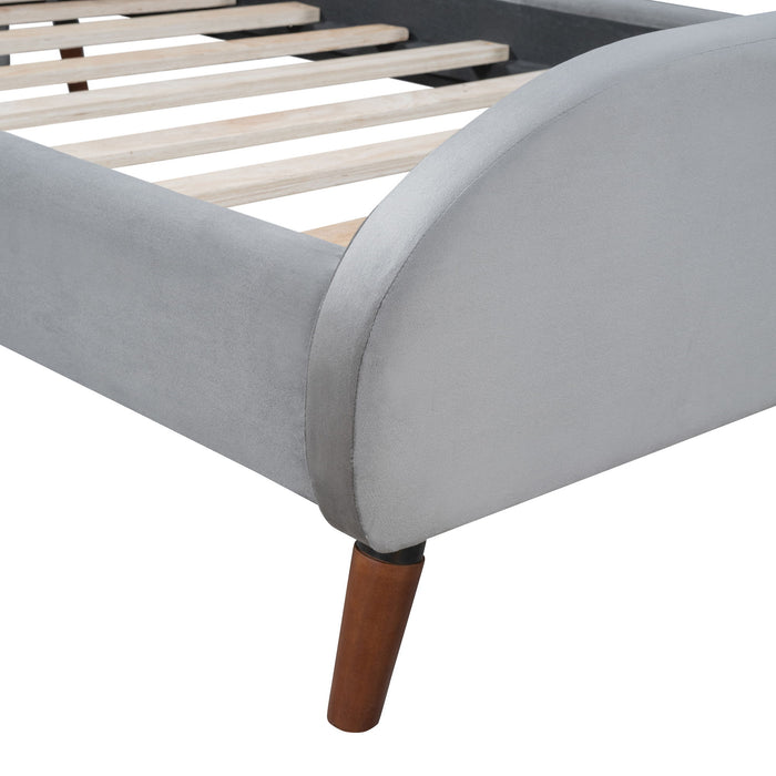 Upholstered Platform Bed With Sheep Shaped Headboard
