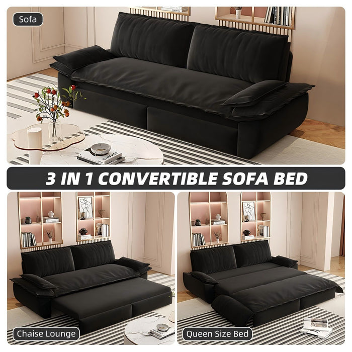 Queen Pull Out Bed, 3 In 1 Convertible Sleeper Sofa