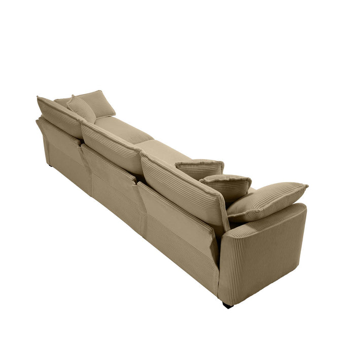 Elegant Corduroy Oversized Sectional Sofa Set With Deep Seats And Flexible Layout