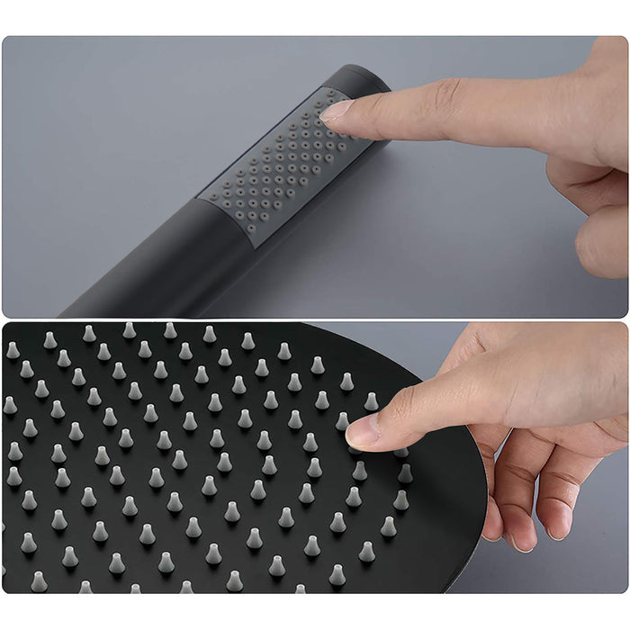 Elegant 10" Round Rain Shower Head And Handheld Set With Adjustable Tilt And Dual Modes