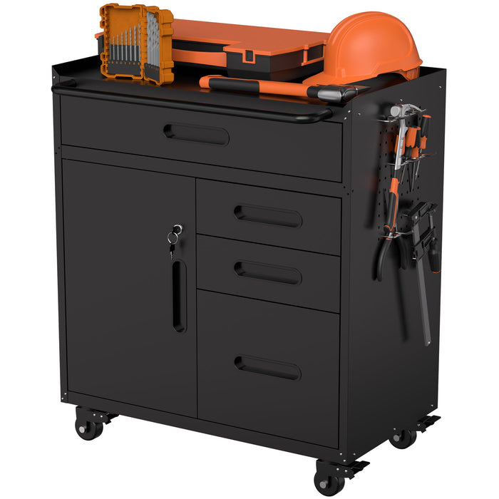 Rolling Tool Cabinet Heavy Duty Garage Storage With Lockable Doors