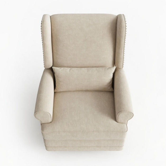 Extra Wide Swivel Recliner Glider Chair With Footrest