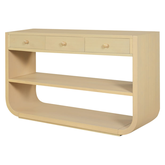 Console Table With 3 Soft Close Drawers & 2 Open Shelves