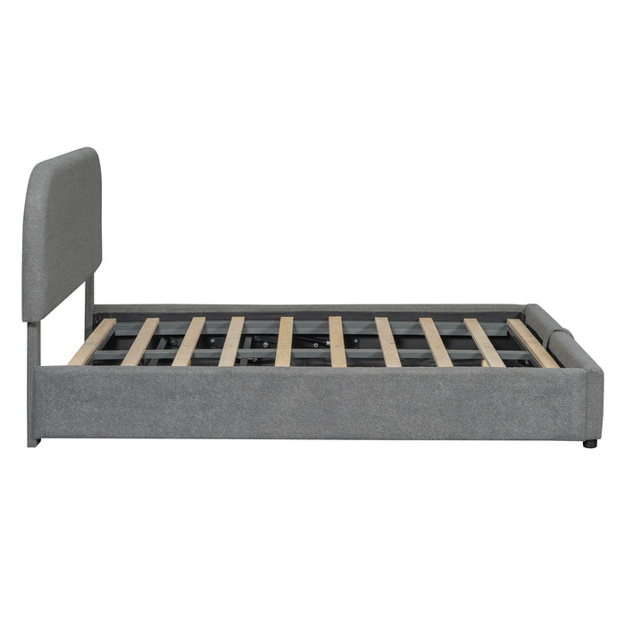 Upholstered Platform Bed With Hydraulic Storage System