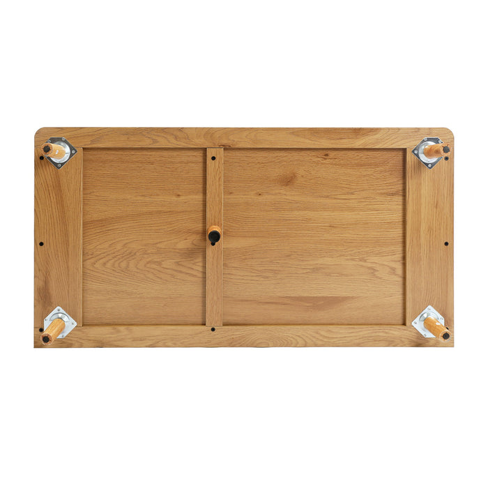 Fluted Coffee Bar Cabinet With Mini Fridge Space & Charging Station