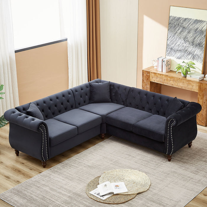 Streamline Modern L-Shaped Corner Sofa
