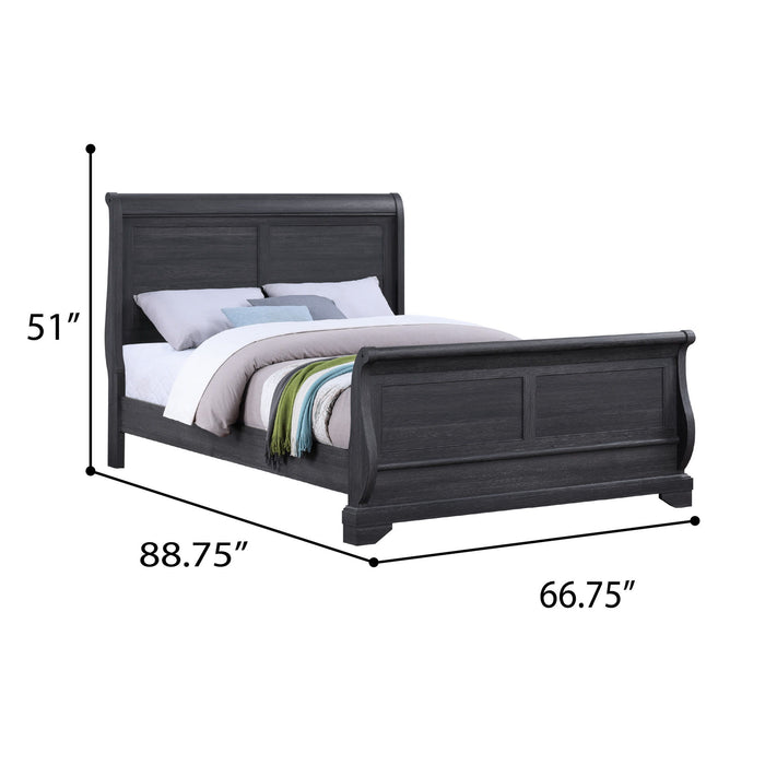 Colville - Queen Sleigh Bed With Curved Headboard And Footboard - Black