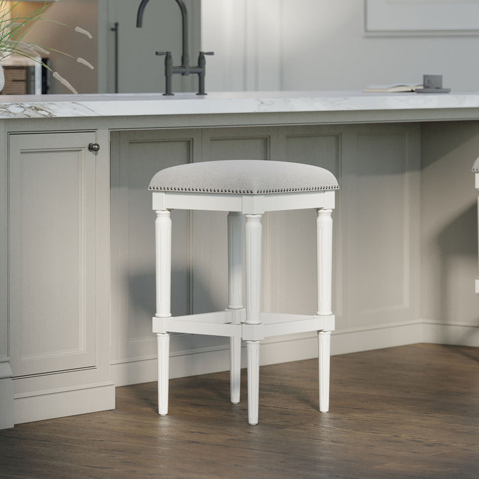 Square Stool With Upholstered Seat