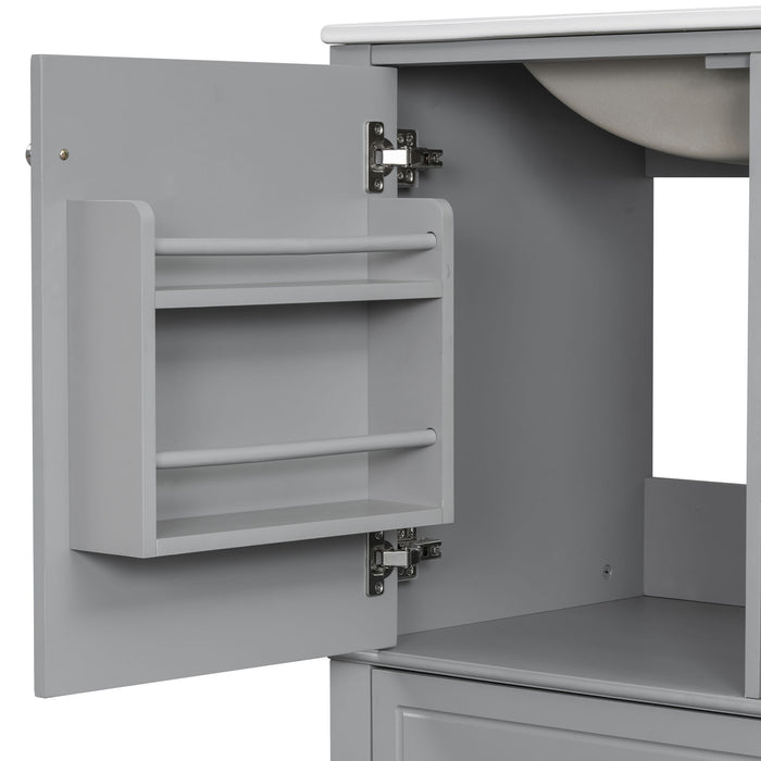 Freestanding Bathroom Vanity With Sink, Soft Close Door, 3 Drawers