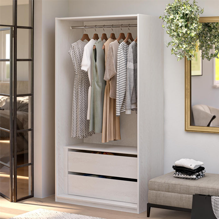 Suite Style Modular Extra Wide Wardrobe With Drawers - White