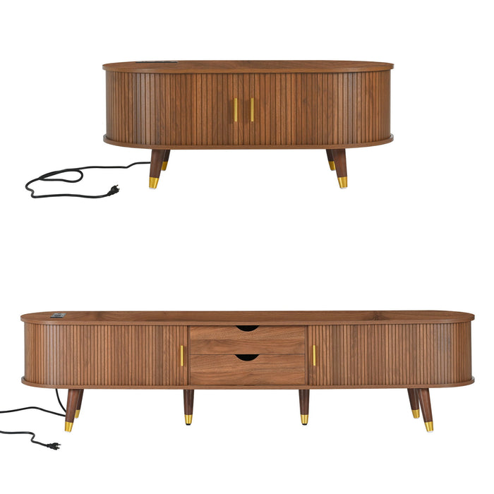 TV Stand & Coffee Table Set With Charging Station