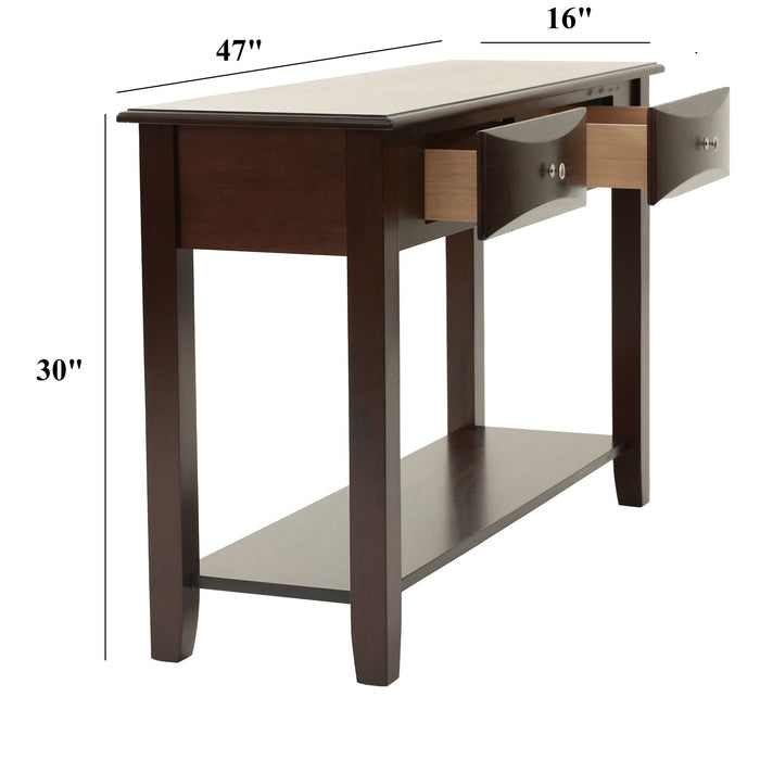 Table Set With Drawers And Open Shelf Storage