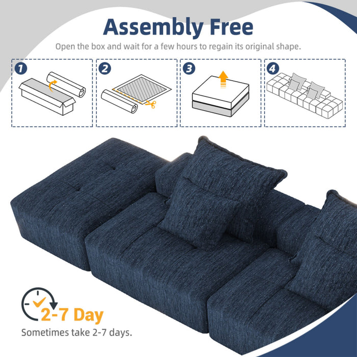Modern Oversized Diy Combination Modular Sectional Sofa & Pillows
