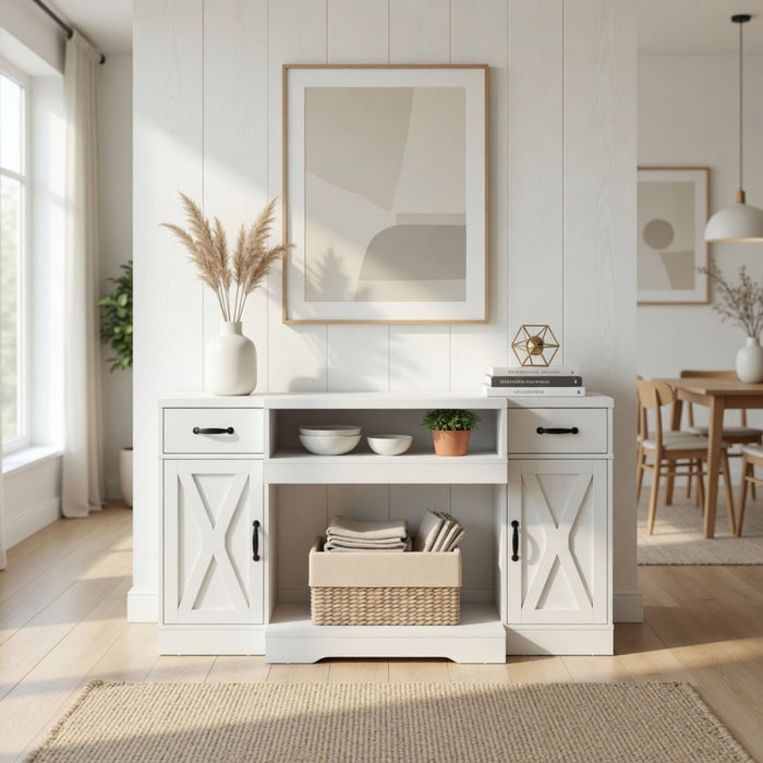TV Stand With Adjustable Shelves & Double Doors