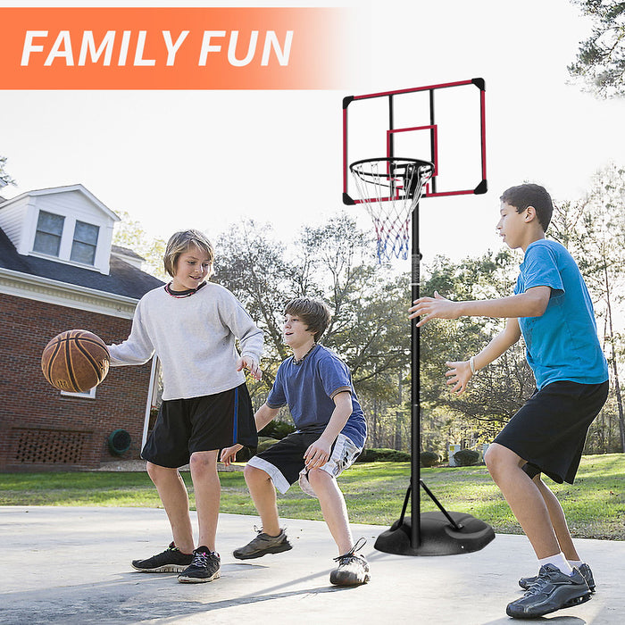 Portable Basketball Hoop System Stand, Height Adjustable For Indoor / Outdoor - Red