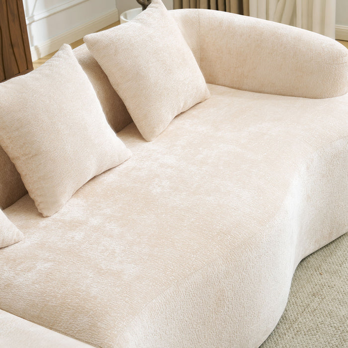 Modular L-Shape Sectional Sofa With Curved Chaise