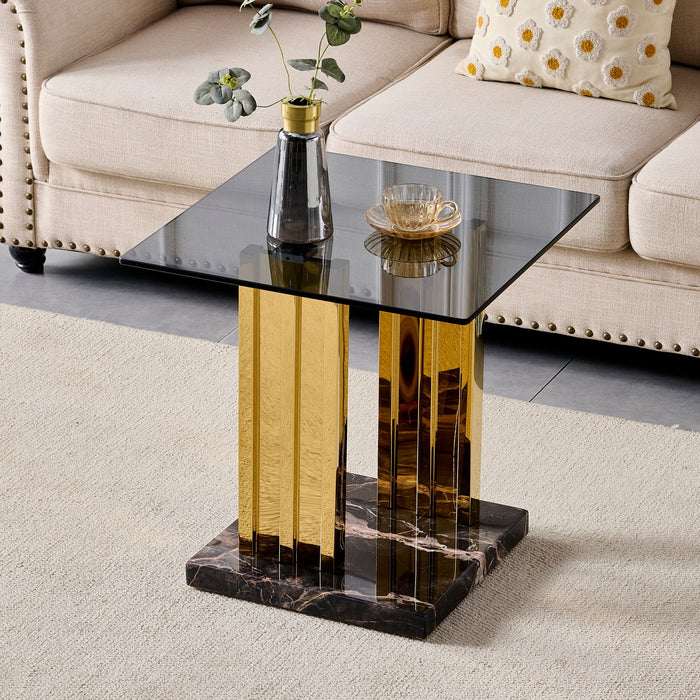 Side Table - Gray / Gold