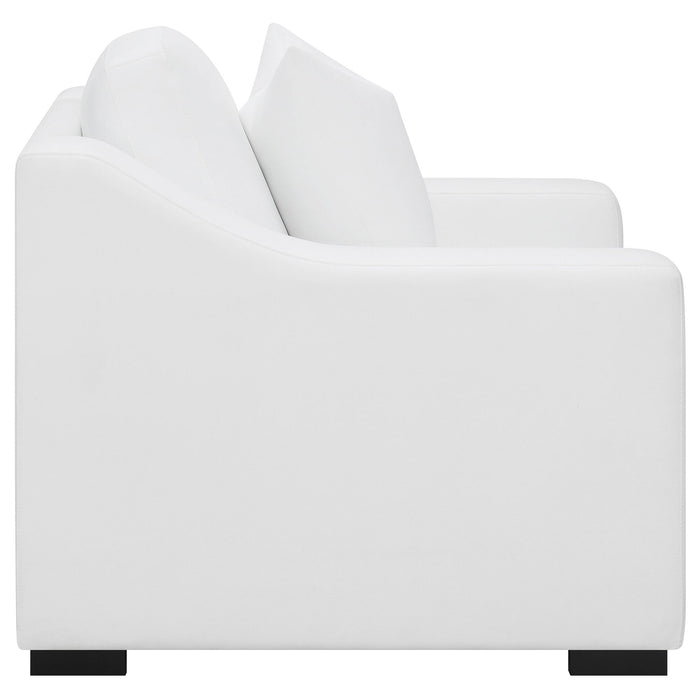 Chelan - Upholstered Sloped Arm Accent Chair - White