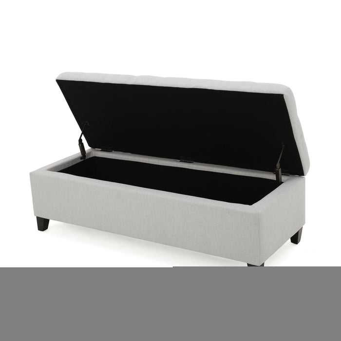 Upholstered Storage Ottoman Bench, Foot Rest For Bedroom