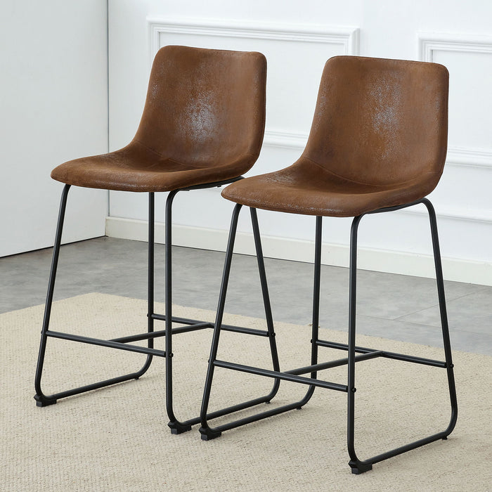 Retro Bar Chairs, Comfortable Stools (Set of 2)