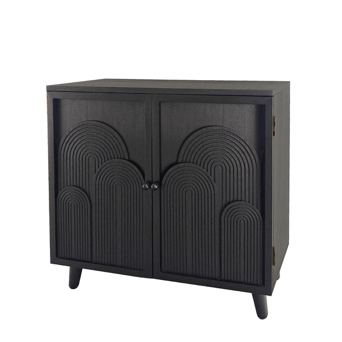 2 Door Accent Cabinet Storage Cabinet With Adjustable Shelf - Black