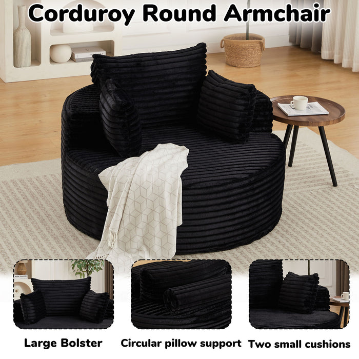 Modern Single Sofa With Backrest Pillow For Living Room