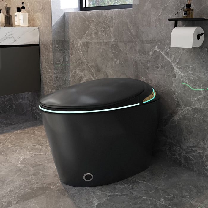 Unique Smart Toile With Built In Bidet, Auto Open / Close Seat, Foot Sensor, LED Display, Night Light, Warm Water & Dryer Ceramic