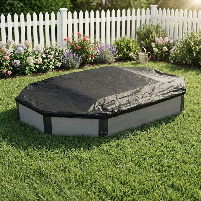Octagon Sandbox With Storage, Sandpit With Cover And Liner For Backyard