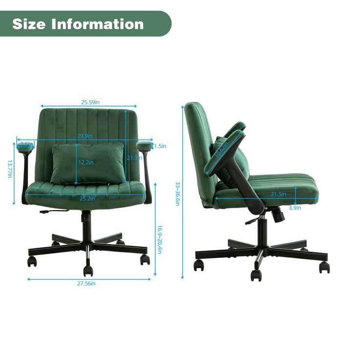 Criss Cross Armrest Office Chair With Wheels