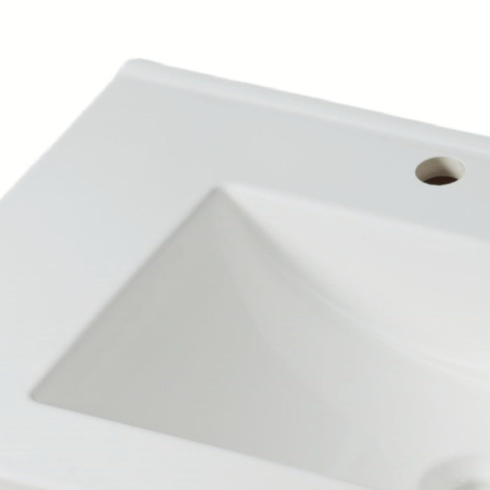 Modern Bathroom Vanity With Ceramic Sink, Tempered Blurred Glass Doors