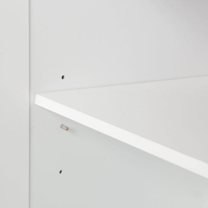 Bathroom Vanity With Dual Sinks, 4 Cabinet Doors, 4 Drawers, Adjustable Shelves - White