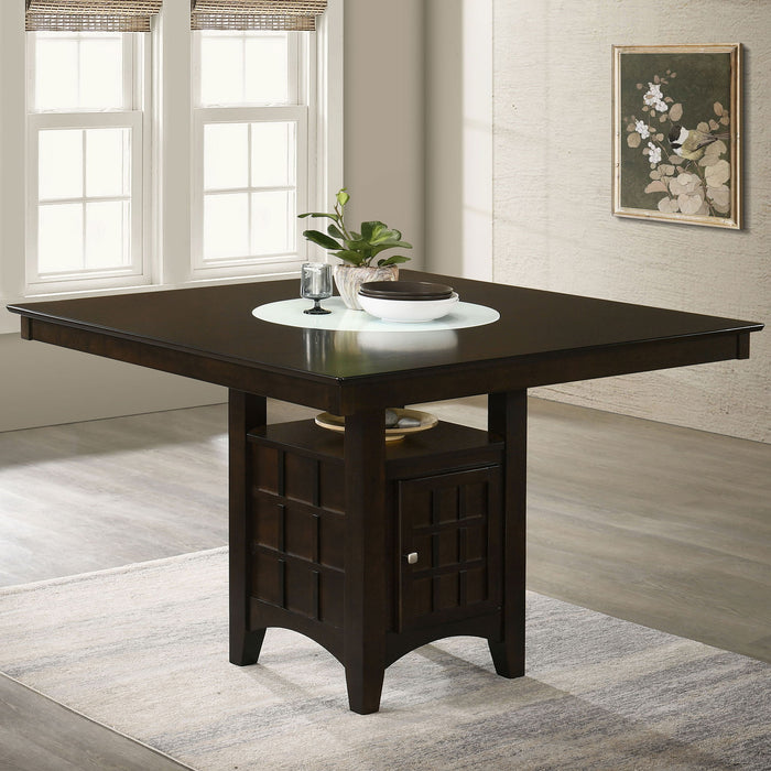 Tolland - Counter Height Dining Table With Storage Pedestal - Cappuccino