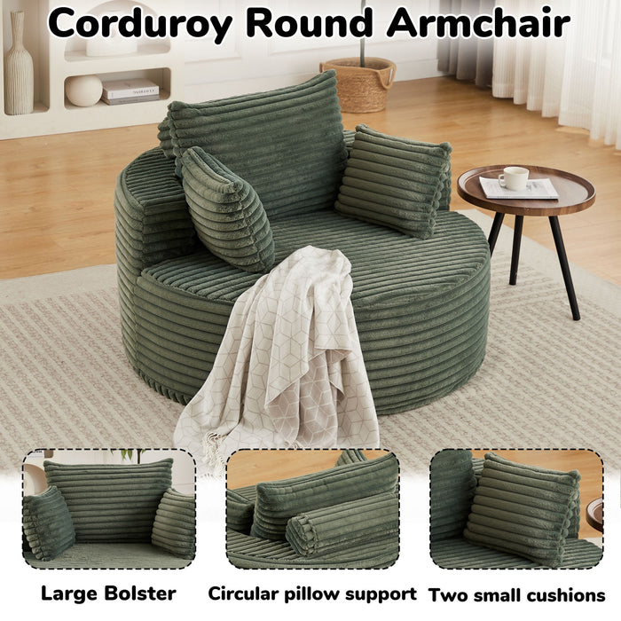Modern Single Sofa With Backrest Pillow For Living Room